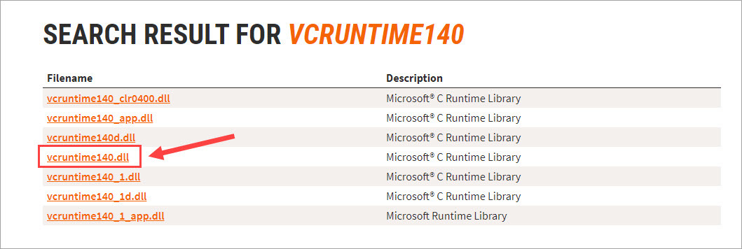 Vcruntime140.dll на Windows